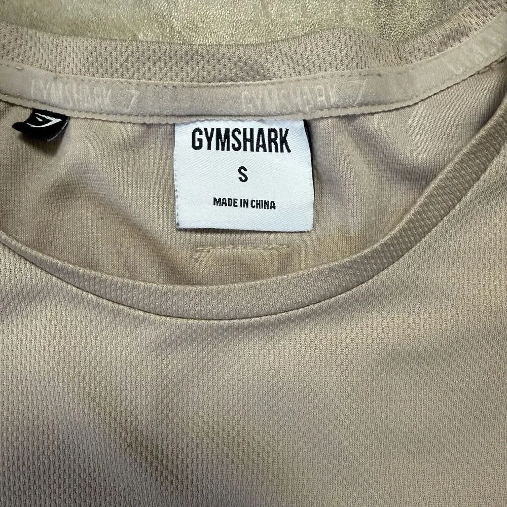 Gymshark Tank Top Womens Small Laser Cut Tan Tunic Sleeveless‎ Lightweight